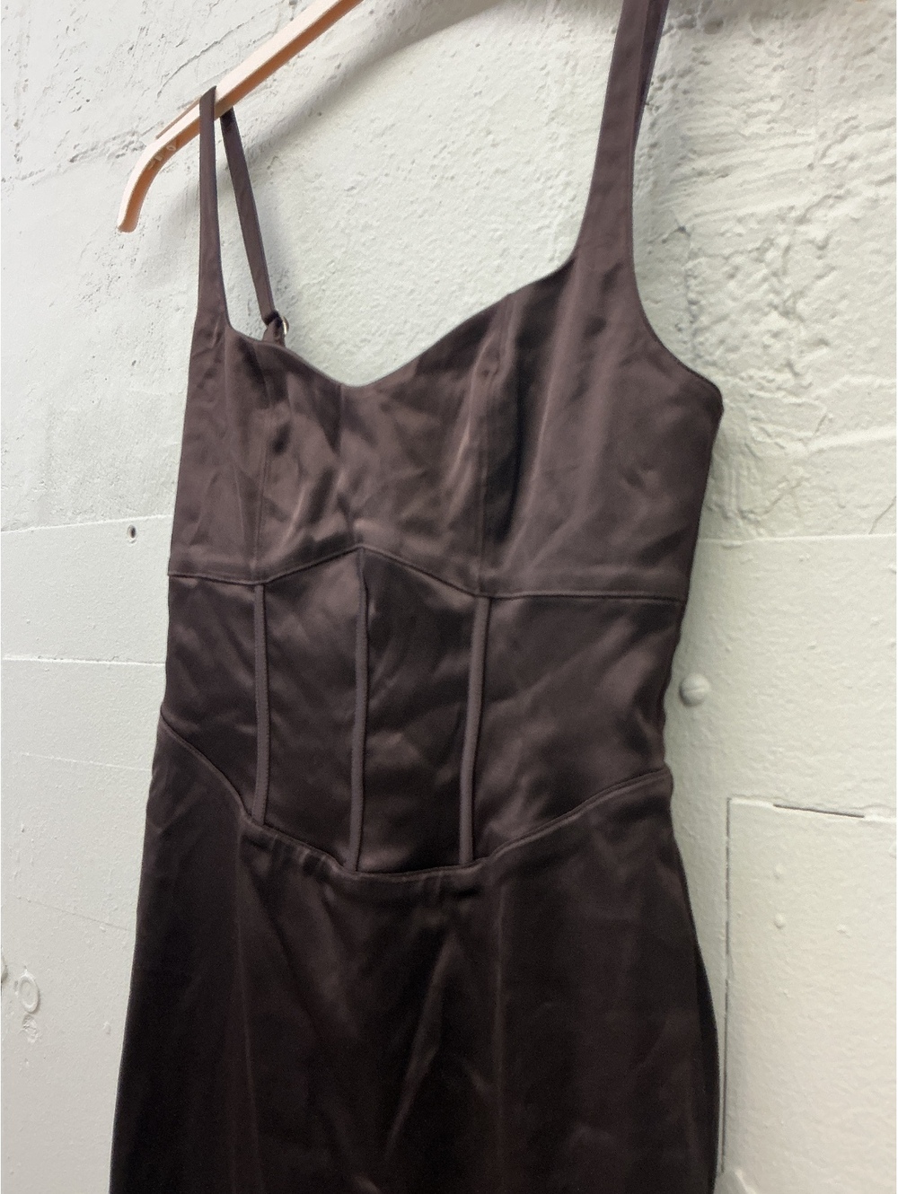 Abercrombie & Fitch Brown Satin Midi Dress - Picture 3 of 6